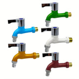 1pc Grifo de Agua Fría de Plástico Duradero con Mangos Cromados - Disponible en Negro, Azul, Verde, Blanco, Rojo, Naranja - Ideal para Uso Doméstico