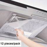 Paquete de 12 Filtros Desechables para Campana Extractora - Captura Grasa y Olores, Fácil Instalación en Ventiladores de Cocina, Compatible con la Mayoría de Campanas Estándar, Mantiene un Ambiente Fresco en la Cocina, Diseño Limpio, Filtro Reemplazable,
