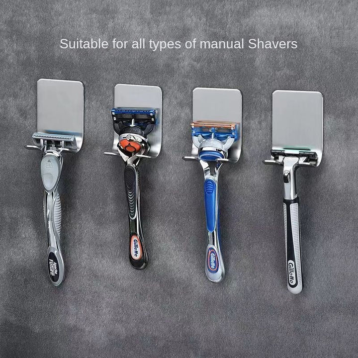 2 Piezas de Estante y Organizador para Navajas de Acero Inoxidable Sin Taladro - Organizador Multifuncional para Baño, Almacenamiento Espacioso con Diseño Moderno, Acabado Metálico Brillante, Material Resistente al Óxido, Ganchos Utilitarios