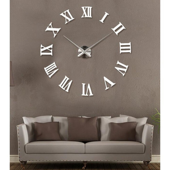 Reloj de pared luminiscente con números romanos, silencioso, a batería, circular de acrílico para sala, dormitorio o decoración del hogar (batería AA no incluida)