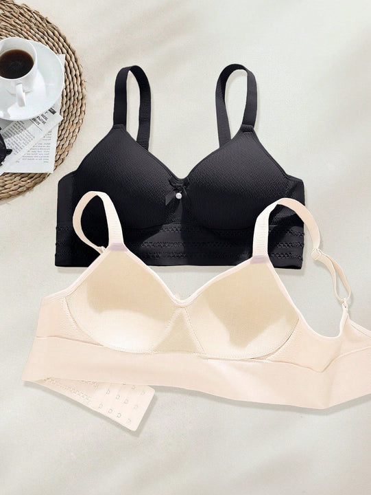 2 piezas sujetador sin aros de acero con costuras invisibles, sin aro, recogido, comodo para mujer