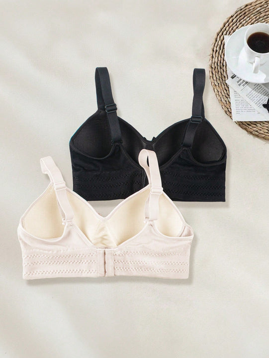 2 piezas sujetador sin aros de acero con costuras invisibles, sin aro, recogido, comodo para mujer