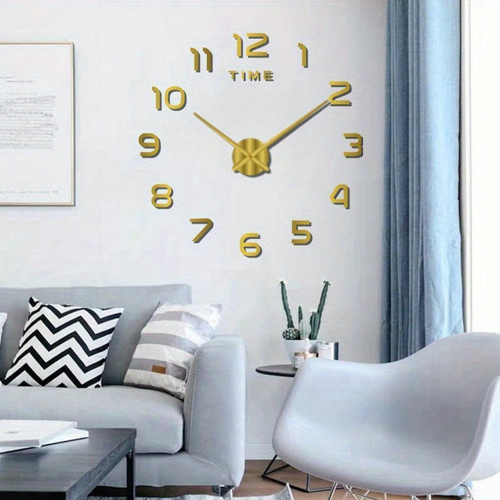 1pc Pegatina de Reloj de Pared Acrílico Luminoso, Reloj Decorativo Redondo Silencioso a Pilas para Sala de Estar y Dormitorio, Estilo Europeo para Decoración del Hogar DIY, No Incluye Pilas