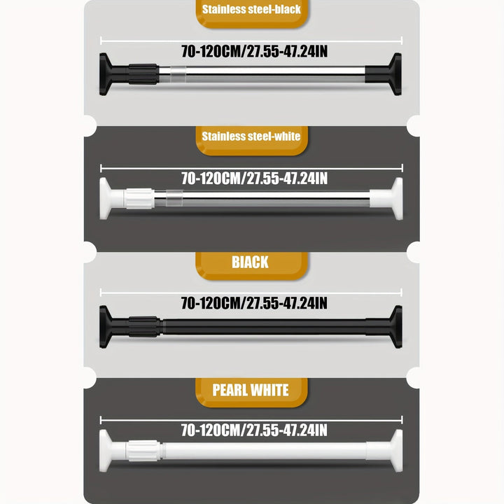 1 pieza de varilla telescópica ajustable sin taladro - Varilla metálica versátil para cortinas de ducha, puertas, soporte de armario y secado, instalación fácil, ideal para accesorios de baño, cortinas de ducha para baño