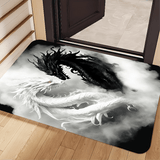 1 pieza de alfombra de franela lavable para interiores y exteriores - Diseño de dragón Yin Yang, suave y cómoda, lavable en máquina para cocina, baño, oficina, lavandería y decoración de hogar (Halloween, Navidad, Acción de Gracias), alfombra para interi