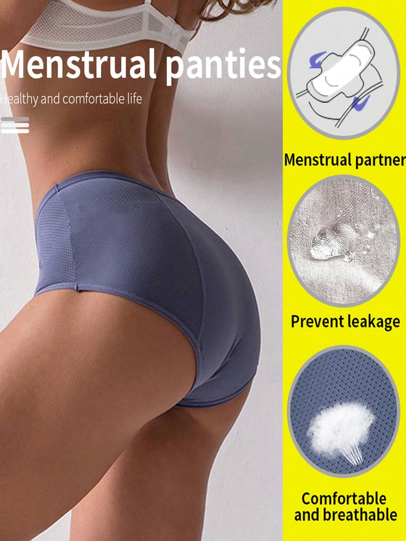 6 piezas pantaletas basicas para mujer, pantalones cortos de seguridad durante el periodo menstrual, ropa interior fisiologica con panel de malla transpirable, sin costuras, de cintura alta, con forma de triangulo, comodos, con proteccion contra fugas,