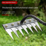 1 Pieza de Rastrillo de Acero al Carbono Resistente para Jardín - Herramienta Manual Duradera con Puntas Afiladas para Aeración del Suelo, Desmalezado y Paisajismo (Sin Mango Incluido) | Diseño Robusto en Metal | Rastrillo con Puntas Nítidas