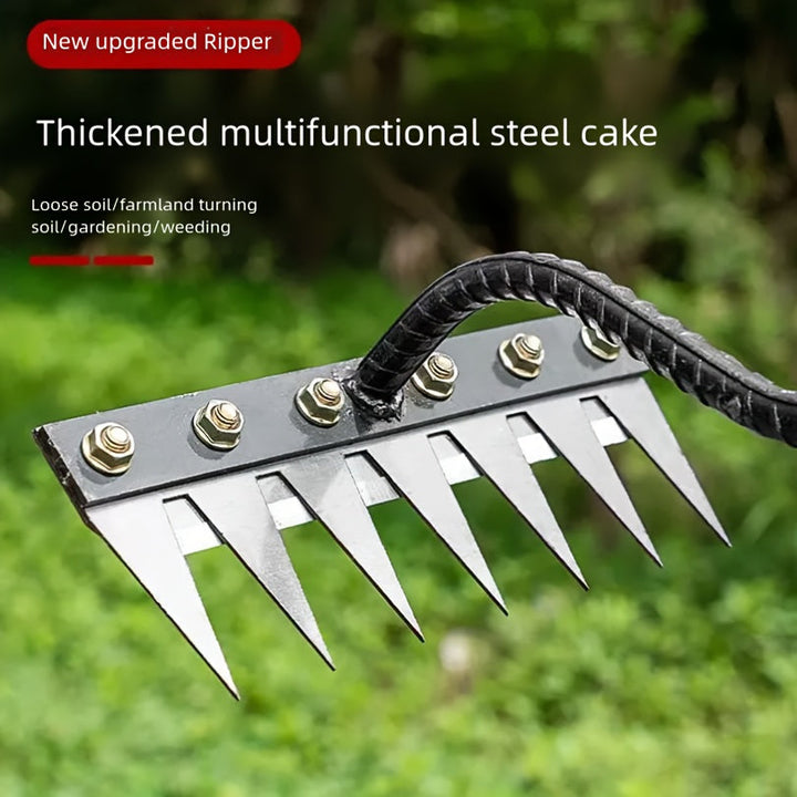1 Pieza de Rastrillo de Acero al Carbono Resistente para Jardín - Herramienta Manual Duradera con Puntas Afiladas para Aeración del Suelo, Desmalezado y Paisajismo (Sin Mango Incluido) | Diseño Robusto en Metal | Rastrillo con Puntas Nítidas