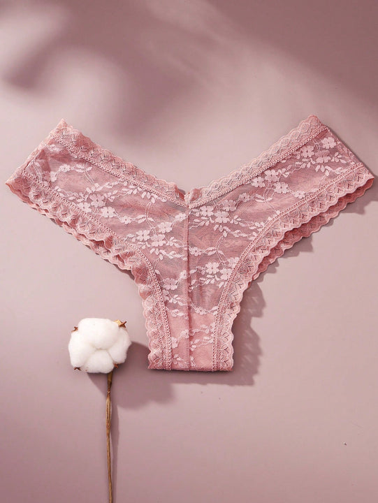 4/piezas tanga sexy para mujer, con diseno de flores pequenas calado y tirantes cruzados de encaje, ropa interior sexy