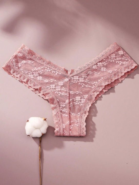 4/piezas tanga sexy para mujer, con diseno de flores pequenas calado y tirantes cruzados de encaje, ropa interior sexy