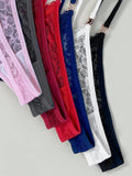 7 piezas/set elegante tanga de encaje de cintura baja, atractivo y elegante