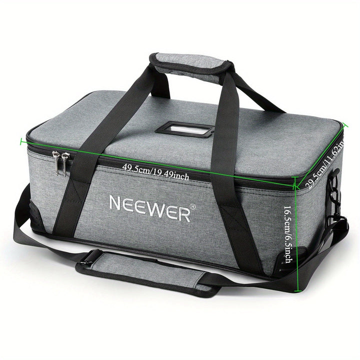 Neewer Bolsa de Transporte para Estudio con Acolchado de Espuma Móvil para Vision 4 ML300, CB60, RGB, MS60, MS150B - Funda de Viaje Duradera de Tela Oxford con Correa para el Hombro y Asa, Pies de Goma Antideslizantes y Antigolpes, Almacenamiento Portáti