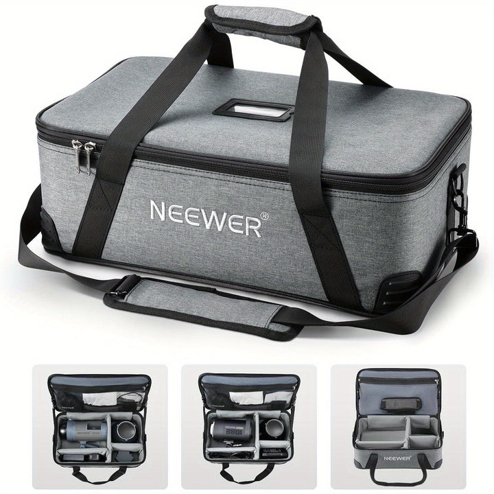 Neewer Bolsa de Transporte para Estudio con Acolchado de Espuma Móvil para Vision 4 ML300, CB60, RGB, MS60, MS150B - Funda de Viaje Duradera de Tela Oxford con Correa para el Hombro y Asa, Pies de Goma Antideslizantes y Antigolpes, Almacenamiento Portáti