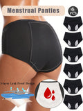 6 piezas pantaletas basicas para mujer, pantalones cortos de seguridad durante el periodo menstrual, ropa interior fisiologica con panel de malla transpirable, sin costuras, de cintura alta, con forma de triangulo, comodos, con proteccion contra fugas,