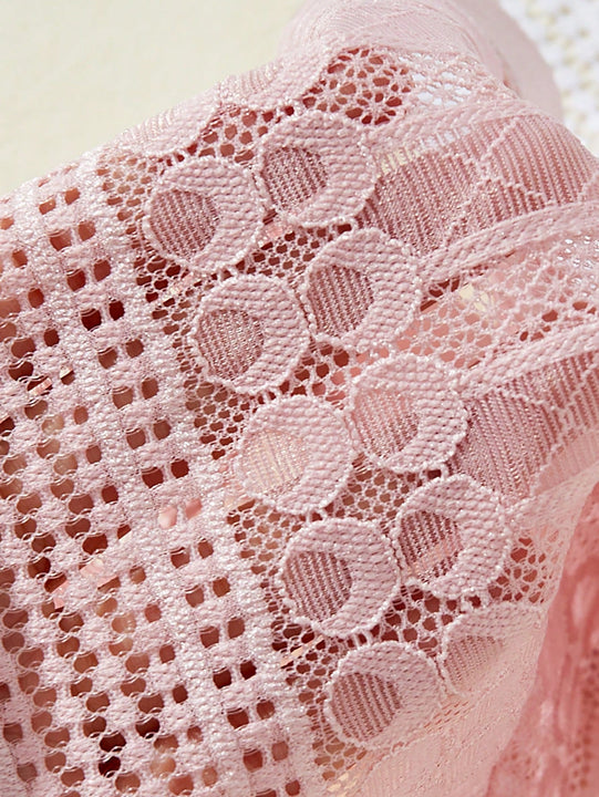 3 piezas/conjunto de bragas de cintura media con encaje