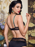 Pinupglam brassiere con encaje, bordado floral y brillo