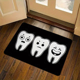 Alfombra de franela con diseño de dientes linda y base antideslizante - Duradera y cómoda, perfecta para decorar sala, dormitorio, cocina y entrada