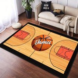 1pc Alfombra de baloncesto personalizada con nombre - Lavable en máquina, Alfombra de comodidad antideslizante para silla de oficina, Fibra de poliéster, Ideal para habitación, uso exterior, cocina - Regalo de vacaciones perfecto