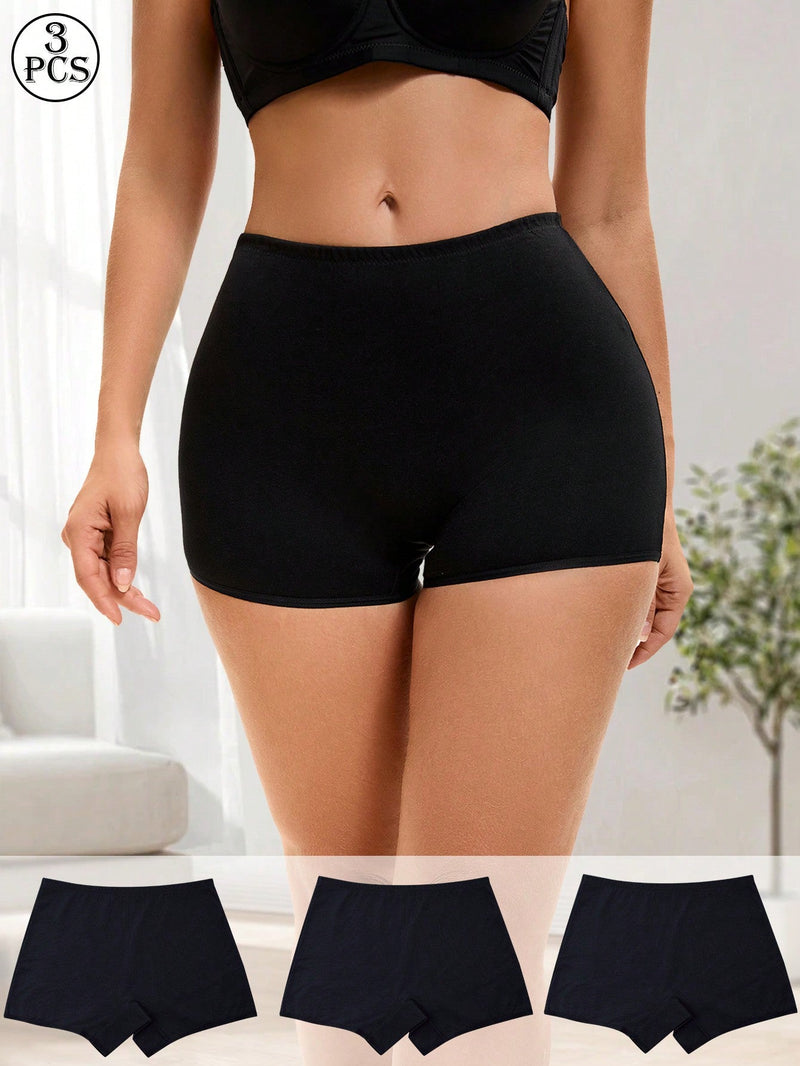 Set de 3 pantalones cortos deportivos y de fitness a media altura, con tecnologia anti-enrosque y transpirables para mujeres