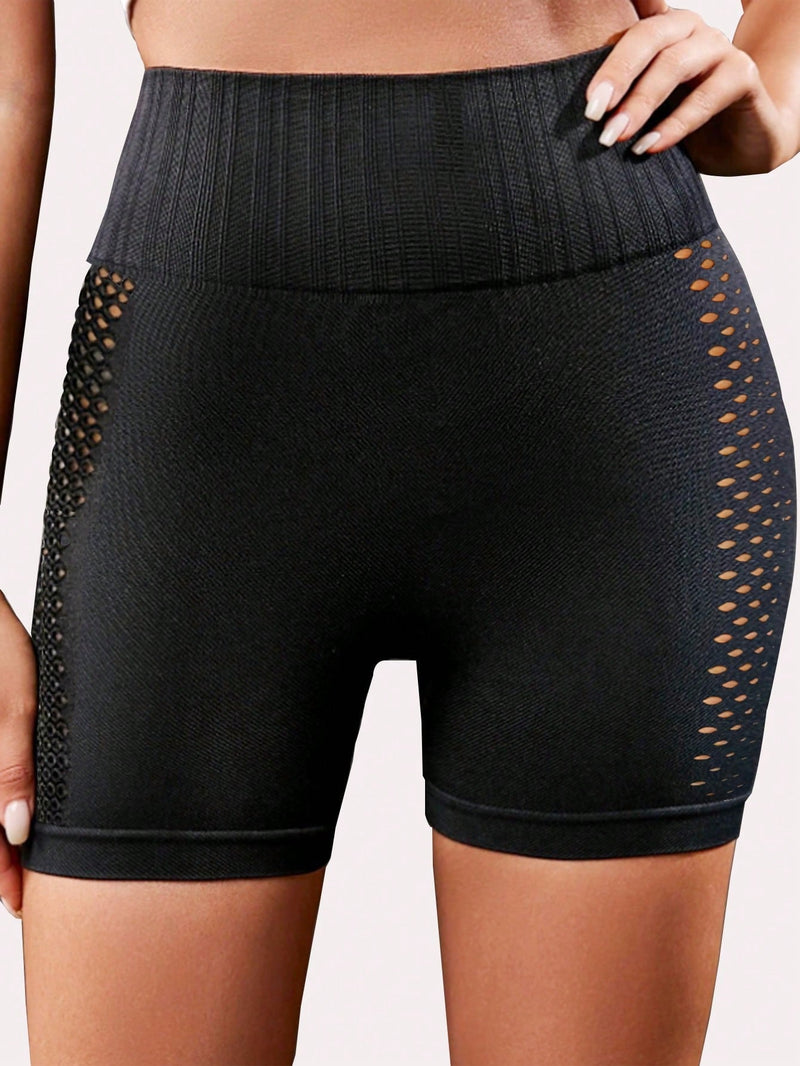 Pantalones cortos negros de yoga y ciclismo, pantalones cortos deportivos con cintura ancha sin costuras, tipo culotte, shorts negros de ciclista, shorts elasticos