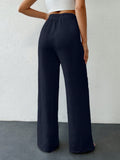 Tall pantalones informales para mujeres altas de unicolor con nudo de cottonline