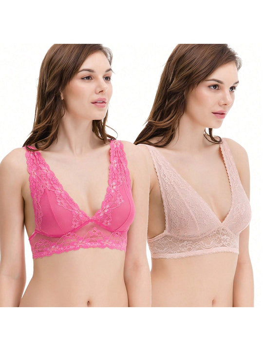 Curve muse bralette con escote en pico curve muse con encaje floral