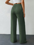 Tall pantalones informales para mujeres altas de unicolor con nudo de cottonline