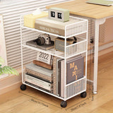 1 unidad Organizador de escritorio de metal moderno, estantería de almacenamiento abierto de varios niveles para suministros de oficina, libros, bocadillos de cocina, no requiere electricidad, construcción de metal duradera