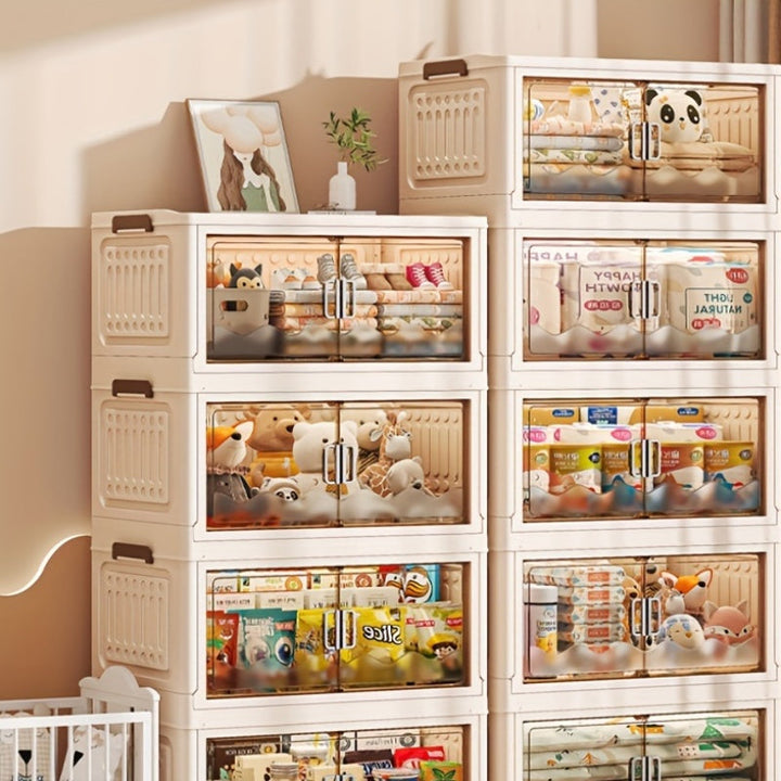 Estantería de Almacenamiento Modular de Polipropileno - Armario de Almacenamiento de Plástico de Doble Puerta Independiente, Estante Multifuncional de Esquina, con Cajas Apilables y Plegables, Estantes en Niveles, Instalación en el Suelo, Adecuado para J