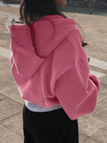 Ezwear chaqueta con capucha, de bolsillo, holgada y casual para mujeres