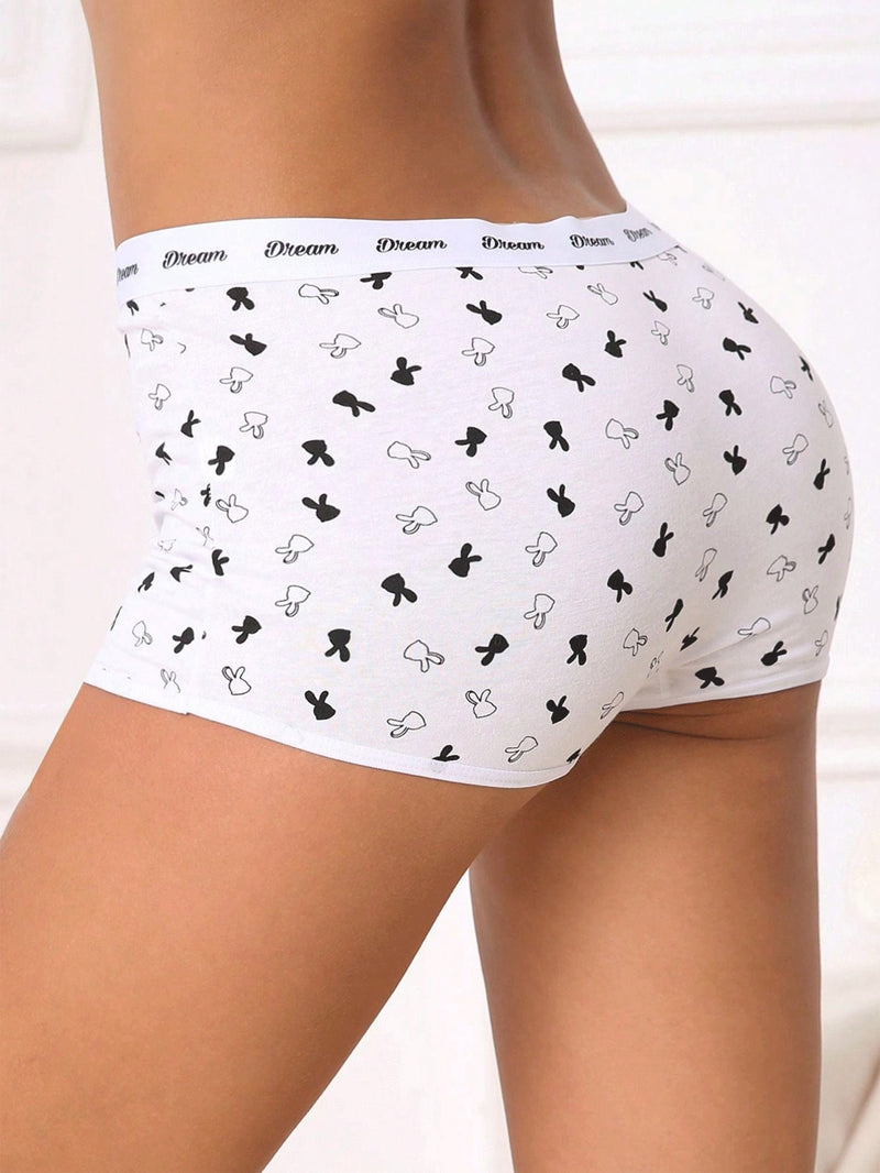 6 piezas pantalones tipo boxer para mujer, pantalones tipo boxer para mujer, pantalones cuadruples comodos, suaves y amigables con la piel, bragas lindas con diseno de dibujos animados, pantalones tipo boxer para mujer, bragas comodas y sin marcas