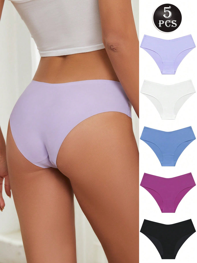 5 piezas de bragas sin costuras, ropa interior suave y comoda, elastica, para uso diario, lenceria y ropa interior de mujer