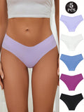 5 piezas de bragas sin costuras, ropa interior suave y comoda, elastica, para uso diario, lenceria y ropa interior de mujer