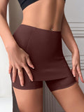 Pantis tipo short para mujer, lisos y delgados, shorts de seguridad sin costuras, suaves y comodos - negro