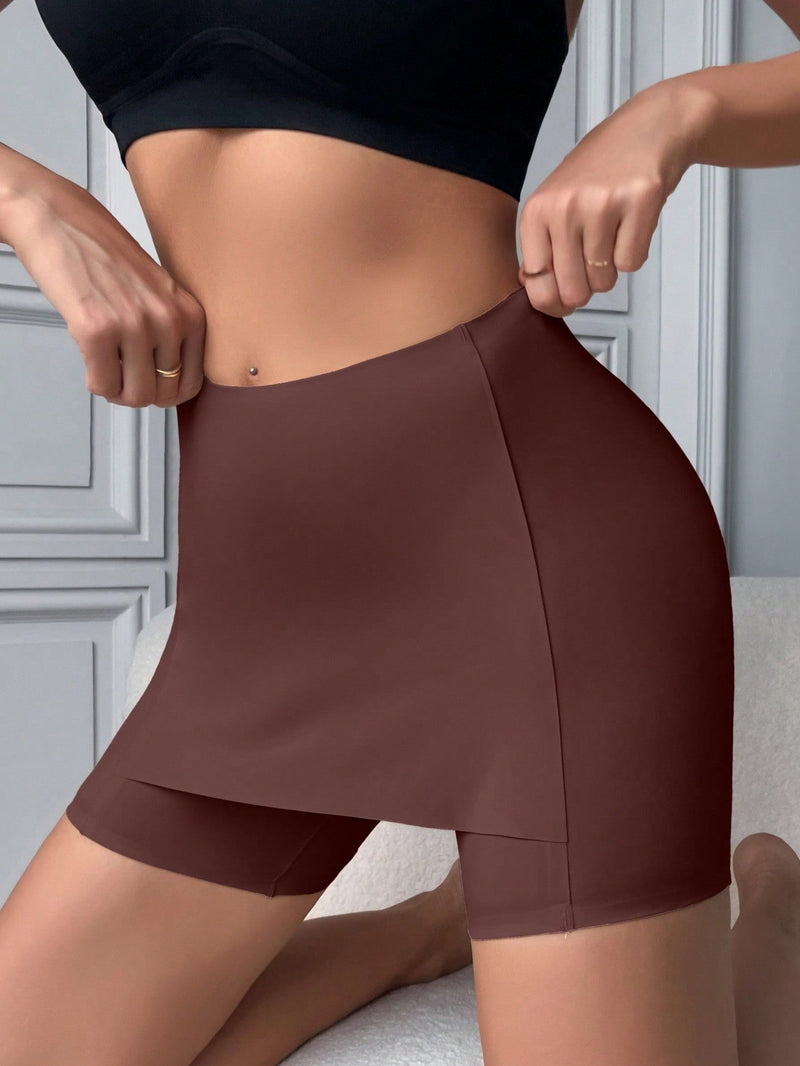 Pantis tipo short para mujer, lisos y delgados, shorts de seguridad sin costuras, suaves y comodos - negro