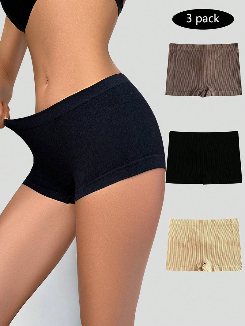 Pantalones cortos de seguridad sin costuras de unicolor y de talle bajo para mujeres