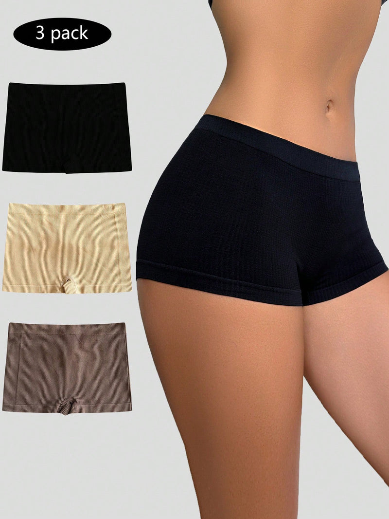 Pantalones cortos de seguridad sin costuras de unicolor y de talle bajo para mujeres