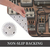 Diseño de pedalera de efectos de guitarra Alfombrilla de entrada antideslizante - Lavable en máquina, poliéster ligero, alfombra rectangular interior para cocina, balcón, entrada - Alfombra decorativa para entusiastas de la música