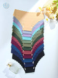 Conjunto de 12 piezas de ropa interior tipo bikini ondulada sin rastros, calzoncillos con forma de abanico, suaves y comodos, ropa interior para damas sexy de cintura baja que no se marca en la bottom