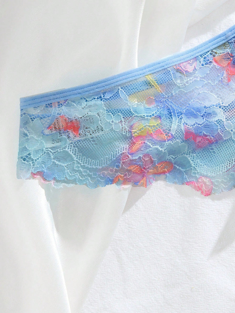 Tanga de encaje transparente y sexy con diseno de mariposa