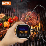 HOTU Gran Pantalla Táctil Termómetro de Carne con Temporizador de Reloj - Sonda de Acero Inoxidable para Parrilla, Horno, Horneado, Líquido, Dulce - Pantalla Digital, Sin Necesidad de Batería, Esenciales de Cocina | Termómetro Táctil | Construcción Durad