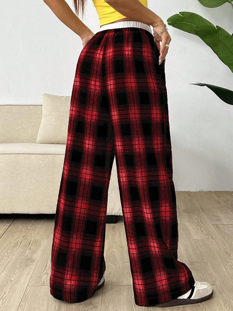 Ezwear pantalones largos de franela con cintura contrastante, llegada reciente, para principios de otono