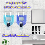 1/2 pzs Dispensador de Enjuague Bucal Duradero Montado en la Pared, Contenedor de Plástico de 21 oz, No Se Necesita Electricidad, Accesorio de Almacenamiento y Organizador de Baño