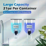 1/2 pzs Dispensador de Enjuague Bucal Duradero Montado en la Pared, Contenedor de Plástico de 21 oz, No Se Necesita Electricidad, Accesorio de Almacenamiento y Organizador de Baño