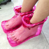 Baño de Pies Portátil - Sin Necesidad de Electricidad/Baterías, Bañera de Pedicura Sin Fragancia con Patas Transparentes - Bañera de PVC Ligera para Hogar, Viajes y Salón - Mejora la Circulación Sanguínea y Cuidado de Uñas, Accesorios Florales, Construcc