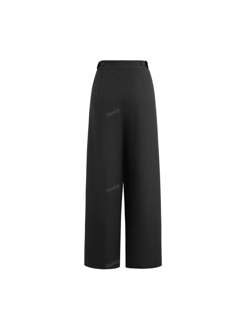 Pantalon palazzo de pierna recta holgado de alta gama con drapeado y correa, nuevos pantalones de vestir de otono e invierno con estilo elegante y casual de longitud hasta el suelo para el trabajo