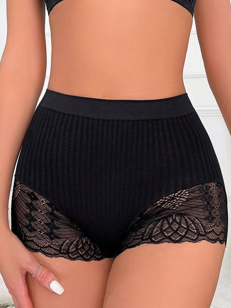 3 piezas pantis de cintura alta con encaje y control de barriga, bragas sexy levanta pompis