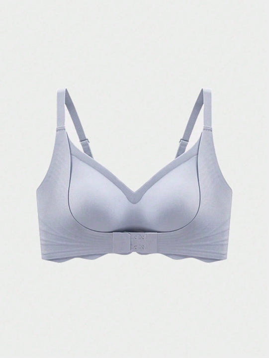 1 pieza sujetador inalambrico sin costuras con cierre delantero para mujeres con busto pequeno, con soporte de elevacion y de hueso lateral