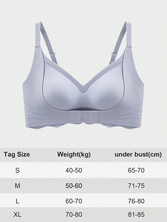 1 pieza sujetador inalambrico sin costuras con cierre delantero para mujeres con busto pequeno, con soporte de elevacion y de hueso lateral