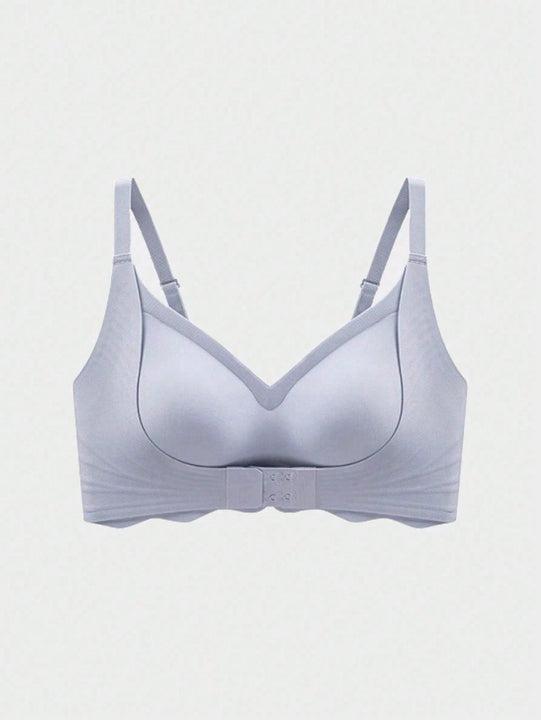 1 pieza sujetador inalambrico sin costuras con cierre delantero para mujeres con busto pequeno, con soporte de elevacion y de hueso lateral